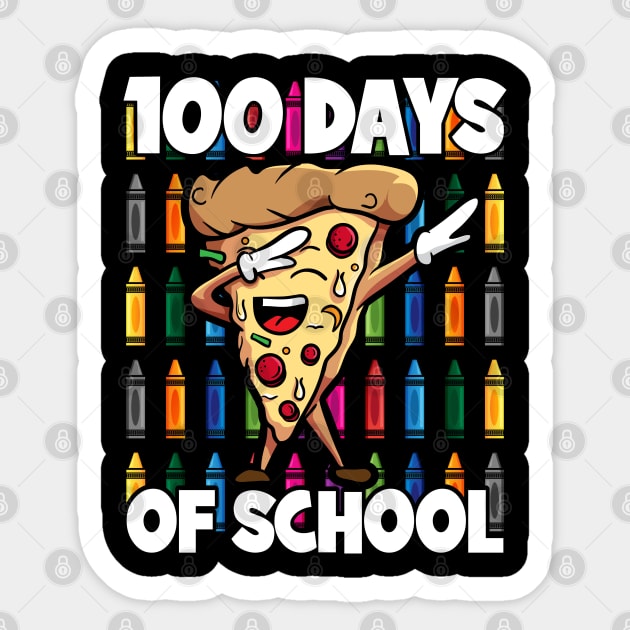 100 Days of School Dabbing Pepperoni Pizza Slice Sticker by RadStar